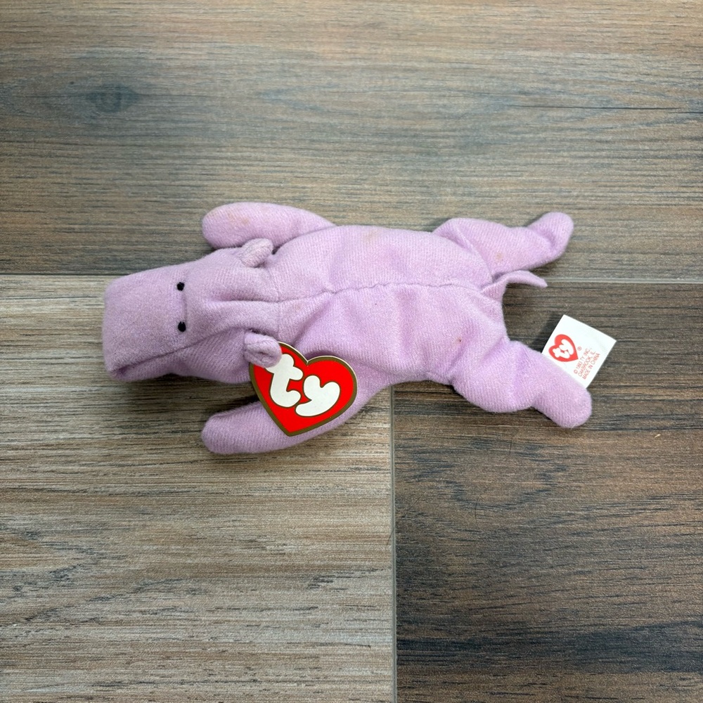 McDonald’s (1193) Ty Teenie Beanie Baby  HAPPY the Hippo W/TAG NO BAG 6” Plush